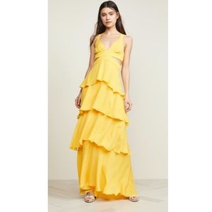 NWT A.L.C. Lita tiered yellow silk dress - size 4